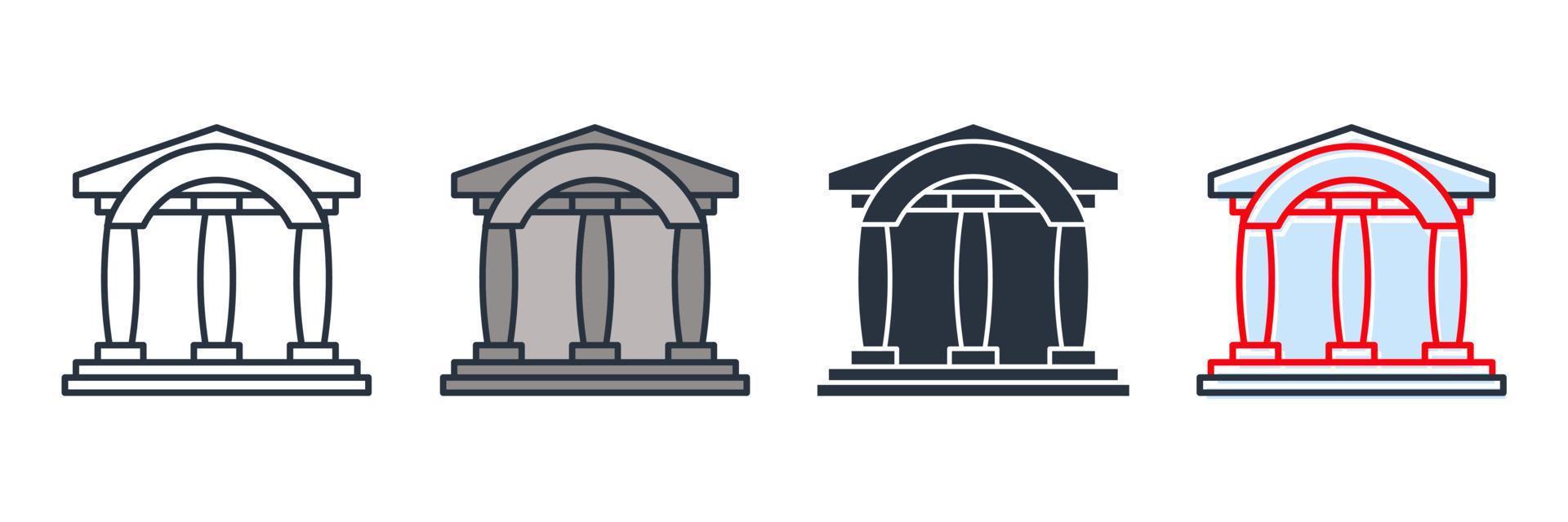 Museumsgebäude Symbol Logo Vektor Illustration. Museumssymbolvorlage für Grafik- und Webdesign-Sammlung
