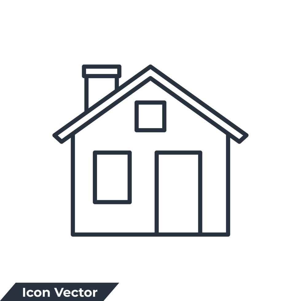 hus byggnad ikon logotyp vektor illustration. Hem symbol mall för grafisk och webb design samling
