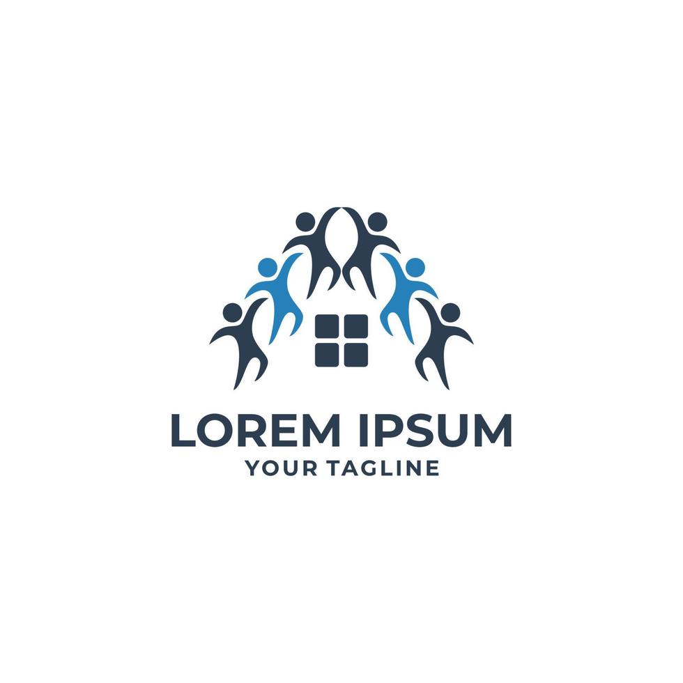 lustige Menschen Leben Logo Design vektor