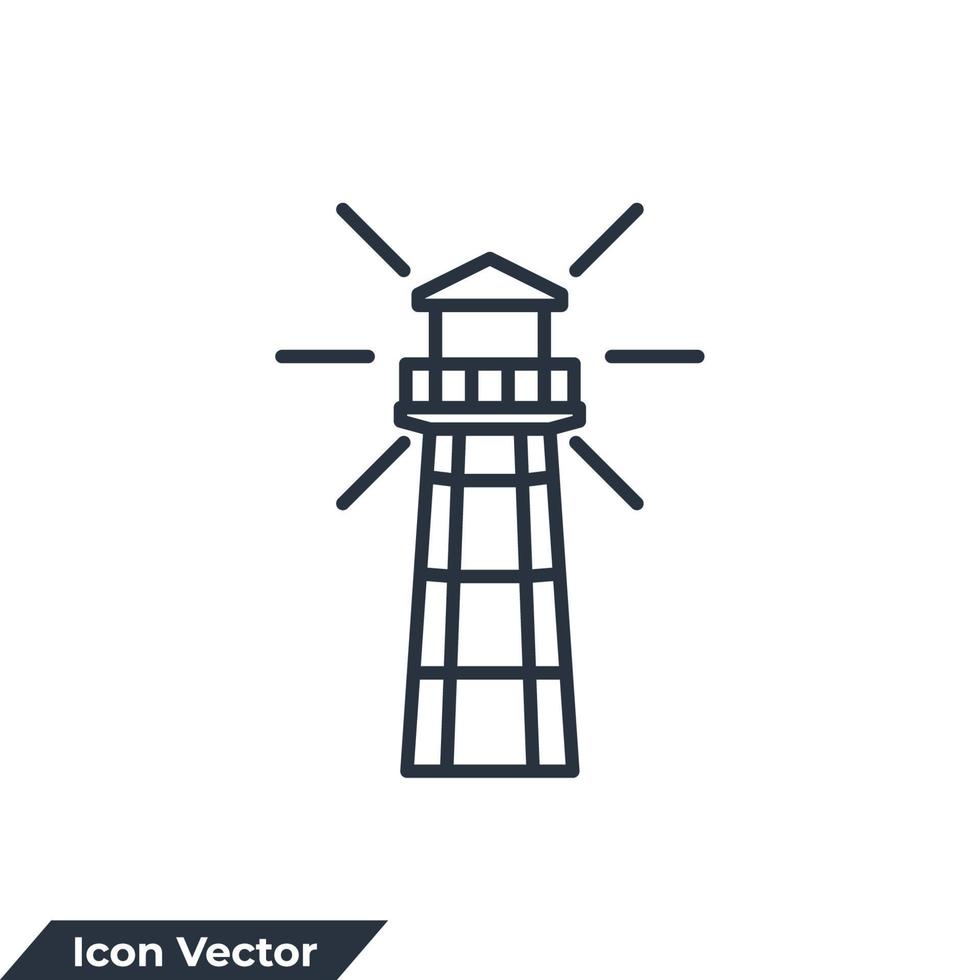 ljus hus byggnad ikon logotyp vektor illustration. fyr symbol mall för grafisk och webb design samling