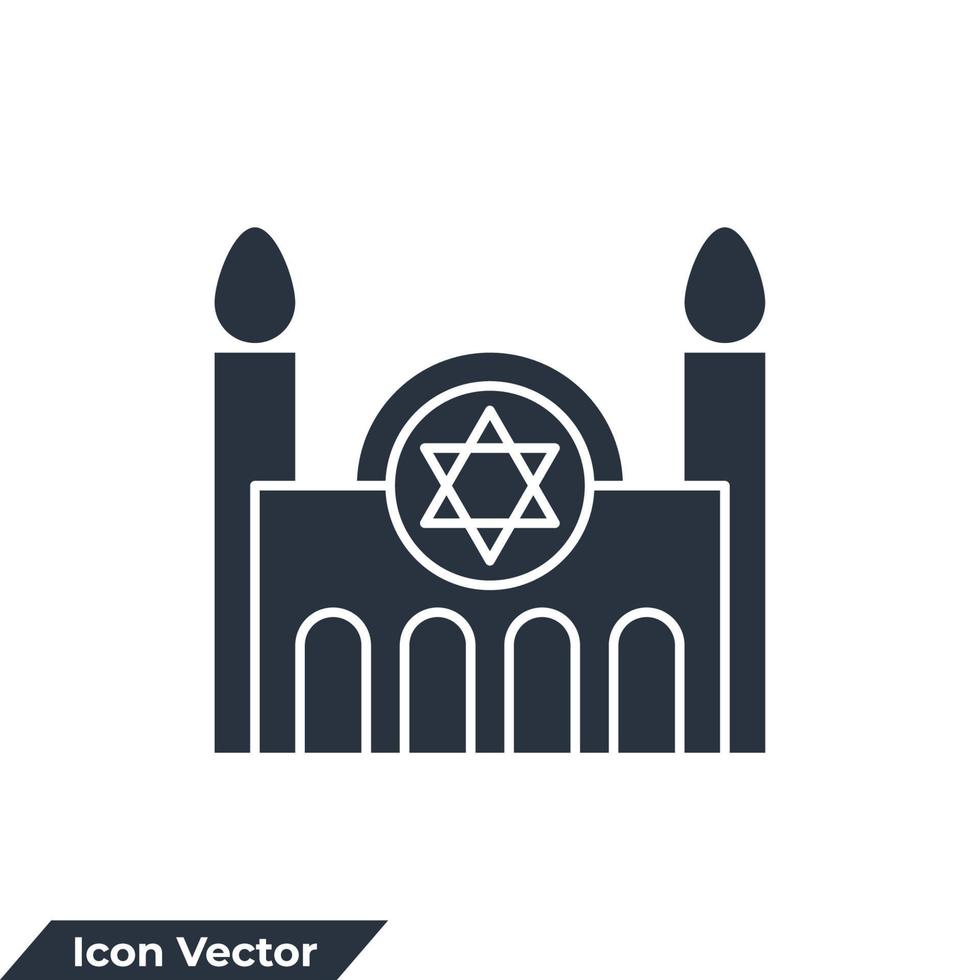 Synagoge Gebäude Symbol Logo Vektor Illustration. Symbolvorlage für jüdisches Gotteshaus für Grafik- und Webdesign-Sammlung