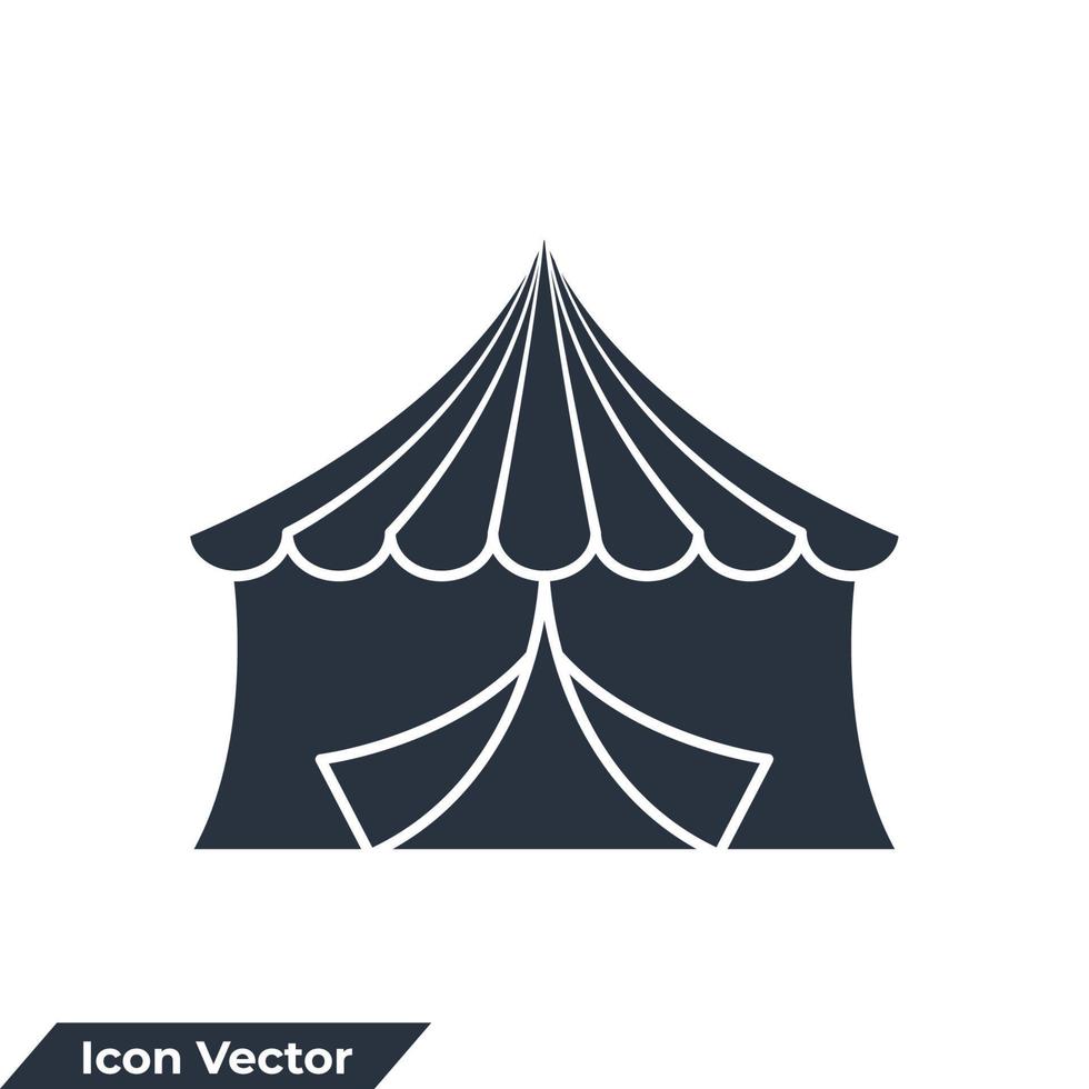 cirkus tält ikon logotyp vektor illustration. cirkus tält byggnad symbol mall för grafisk och webb design samling