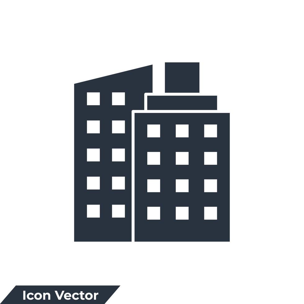 byggnad ikon logotyp vektor illustration. byggnad symbol mall för grafisk och webb design samling