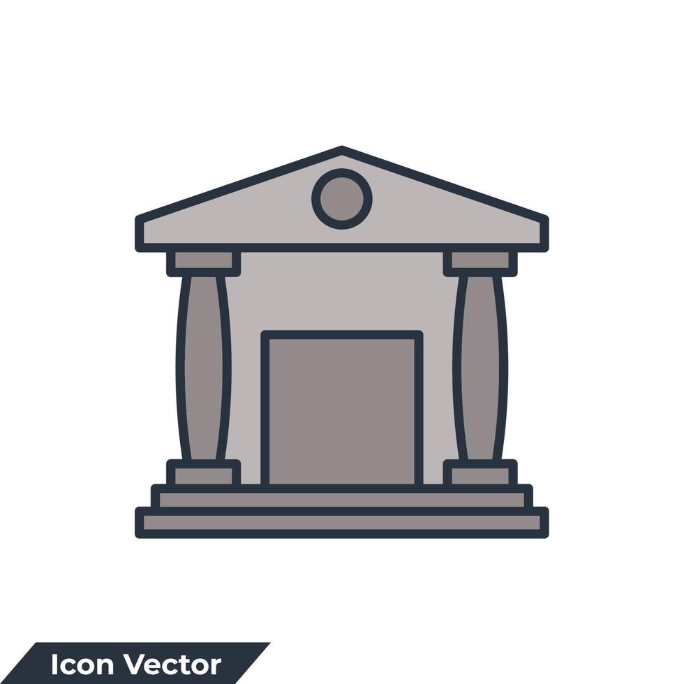 Bankgebäude-Symbol-Logo-Vektor-Illustration. banksymbolvorlage für grafik- und webdesignsammlung vektor