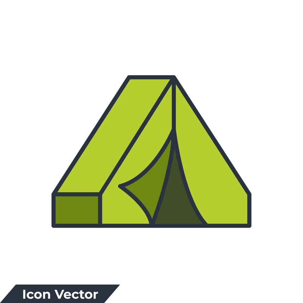 Zelt-Symbol-Logo-Vektor-Illustration. Zeltsymbolvorlage für Grafik- und Webdesign-Sammlung vektor