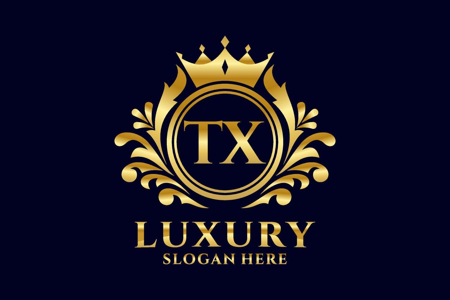 Initial tx Letter Royal Luxury Logo Vorlage in Vektorgrafiken für luxuriöse Branding-Projekte und andere Vektorillustrationen. vektor