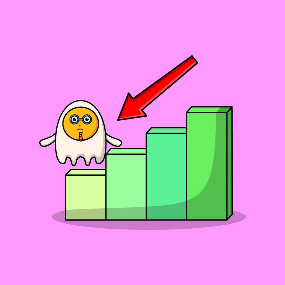 Spiegeleier süßer Geschäftsmann mit einem Inflationsdiagramm vektor