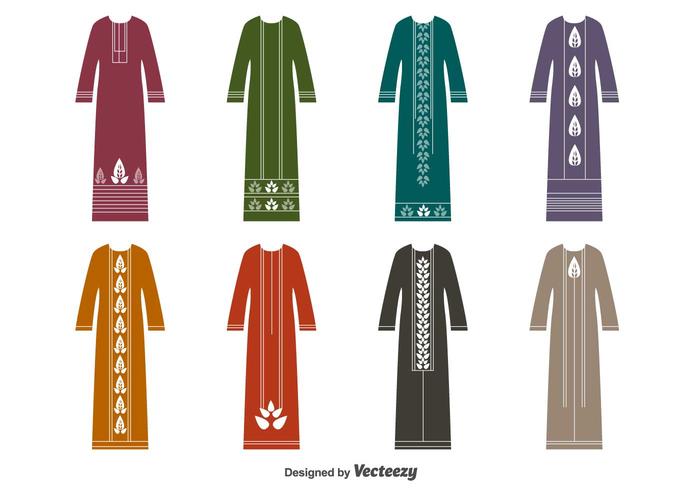 Muslimsk klänning Vector Set-Vector Abaya