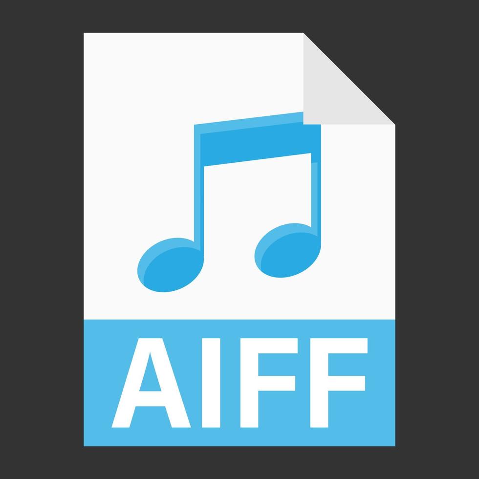 modernes flaches Design des Aiff-Dateisymbols für das Web vektor