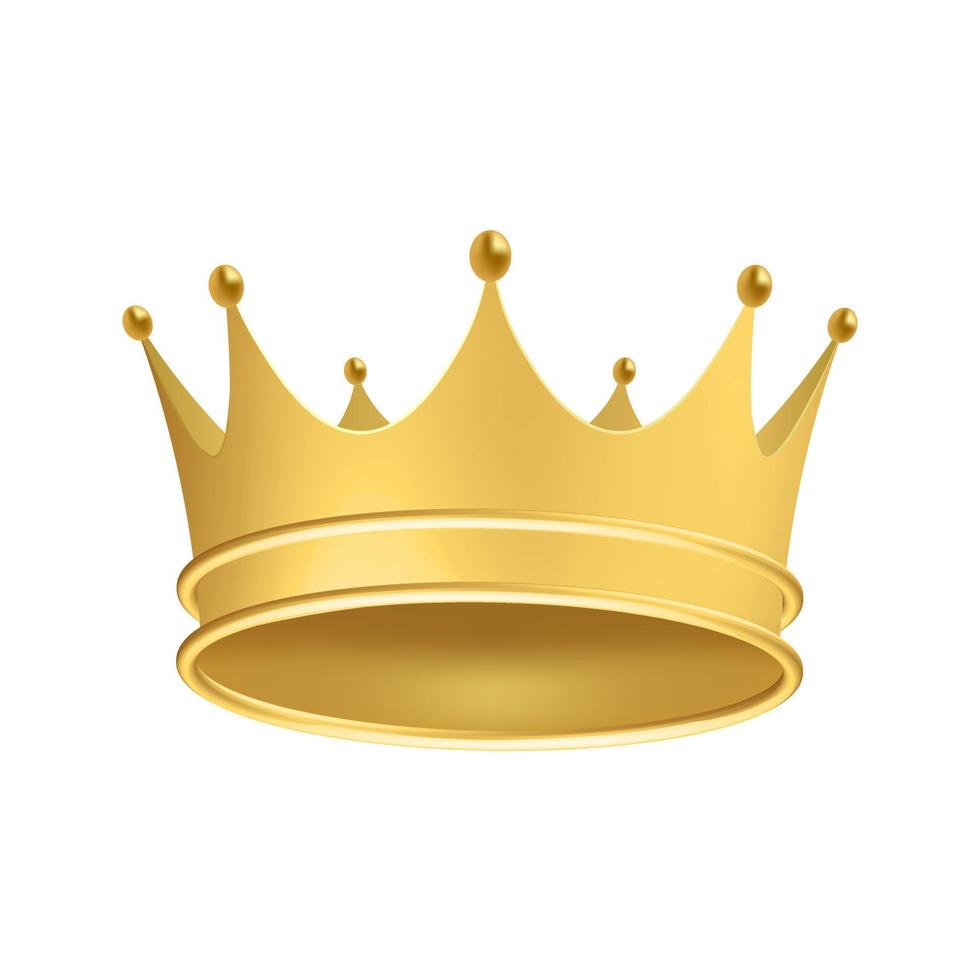 gyllene kunglig krona för kung eller drottning isolerat på vit bakgrund vektor