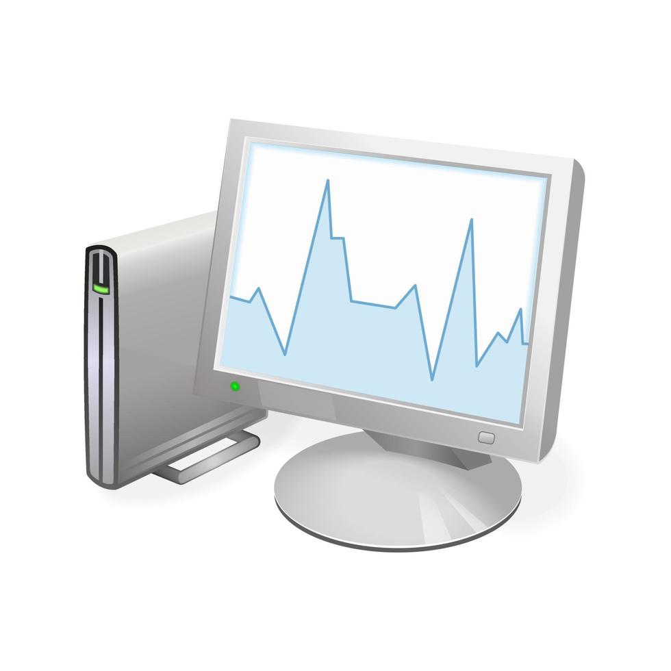 Personalcomputer mit Monitorsystemeinheit oder Festplatte vektor