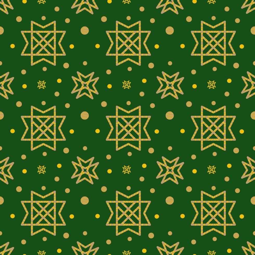 elegantes grünes geometrisches nahtloses muster mit stammesform. muster im ikat-, azteken-, marokkanischen, thailändischen, luxuriösen arabischen stil. Ideal für Stoffkleidung, Keramik, Tapeten. Vektor-Illustration. vektor