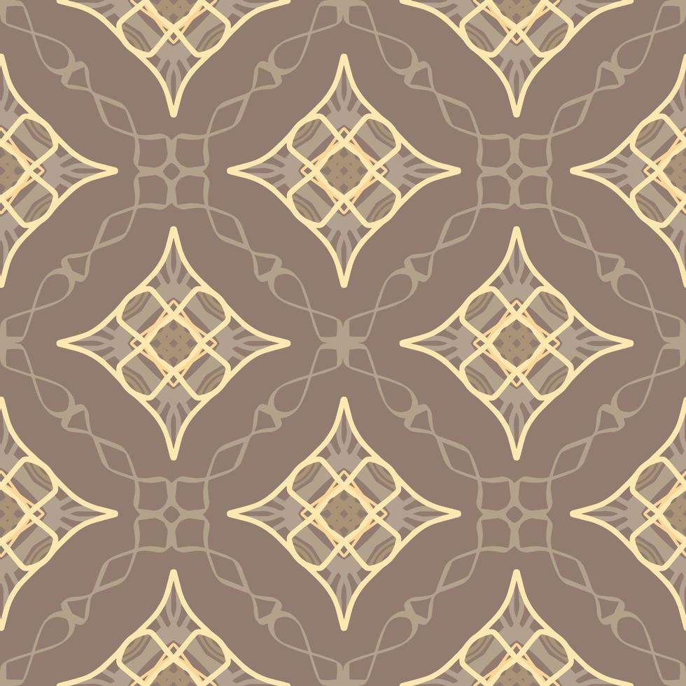 Symmetrie nahtloses Muster. beige und braune Farbe. Luxus-Stil. Ideal für Stoffkleidung, Keramik, Tapeten. Vektor-Illustration. vektor