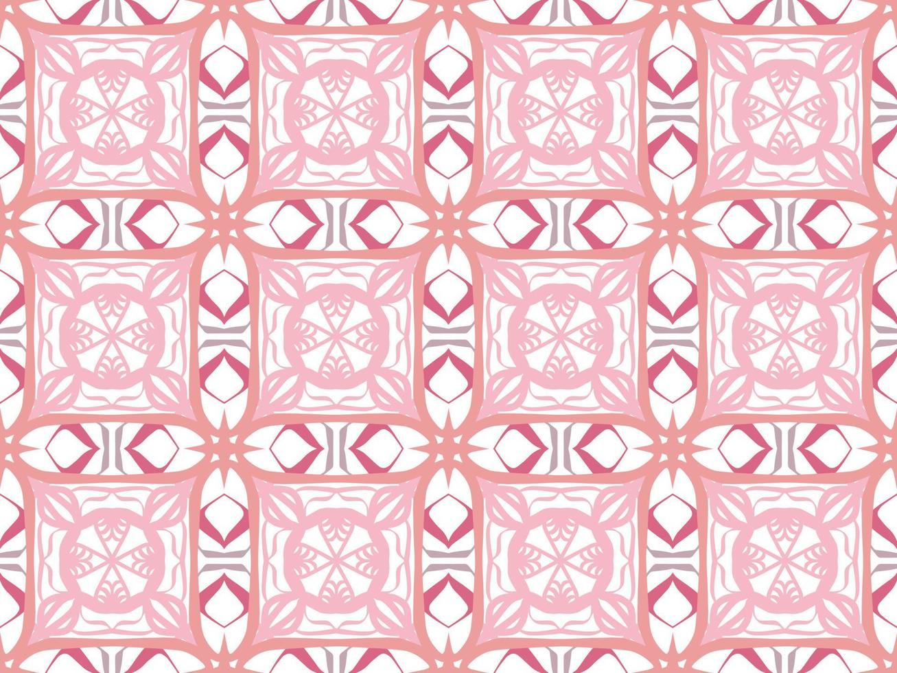 rosa geometrisk sömlös mönster med stam- form. mönster designad i ikat, aztek, marockanska, thai, lyx arabicum stil. idealisk för tyg plagg, keramik, tapet. vektor illustration.