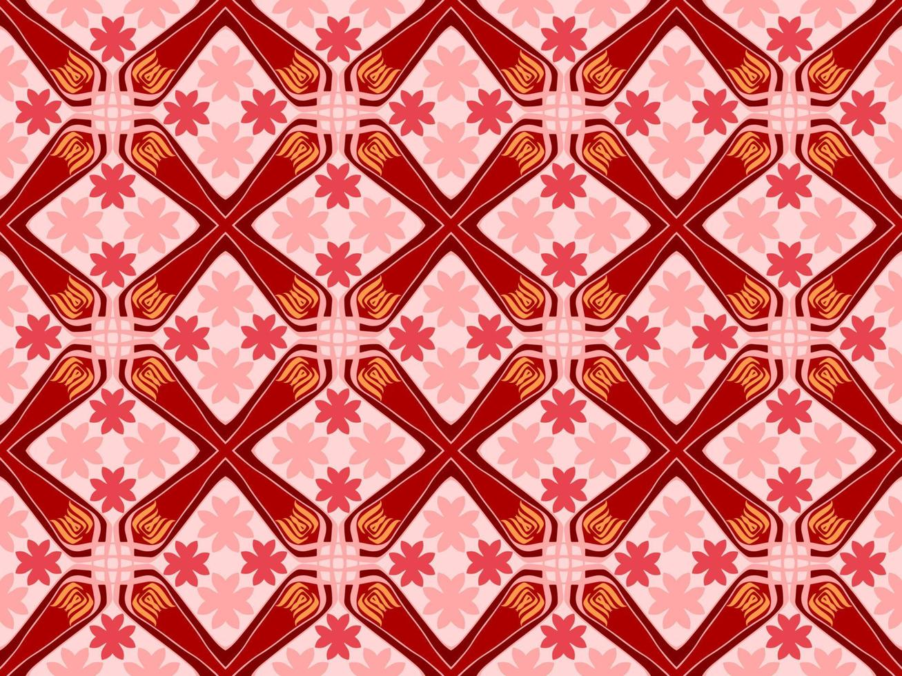 rosa geometrisches nahtloses Muster mit Stammesform. muster im ikat-, azteken-, marokkanischen, thailändischen, luxuriösen arabischen stil. Ideal für Stoffkleidung, Keramik, Tapeten. Vektor-Illustration. vektor