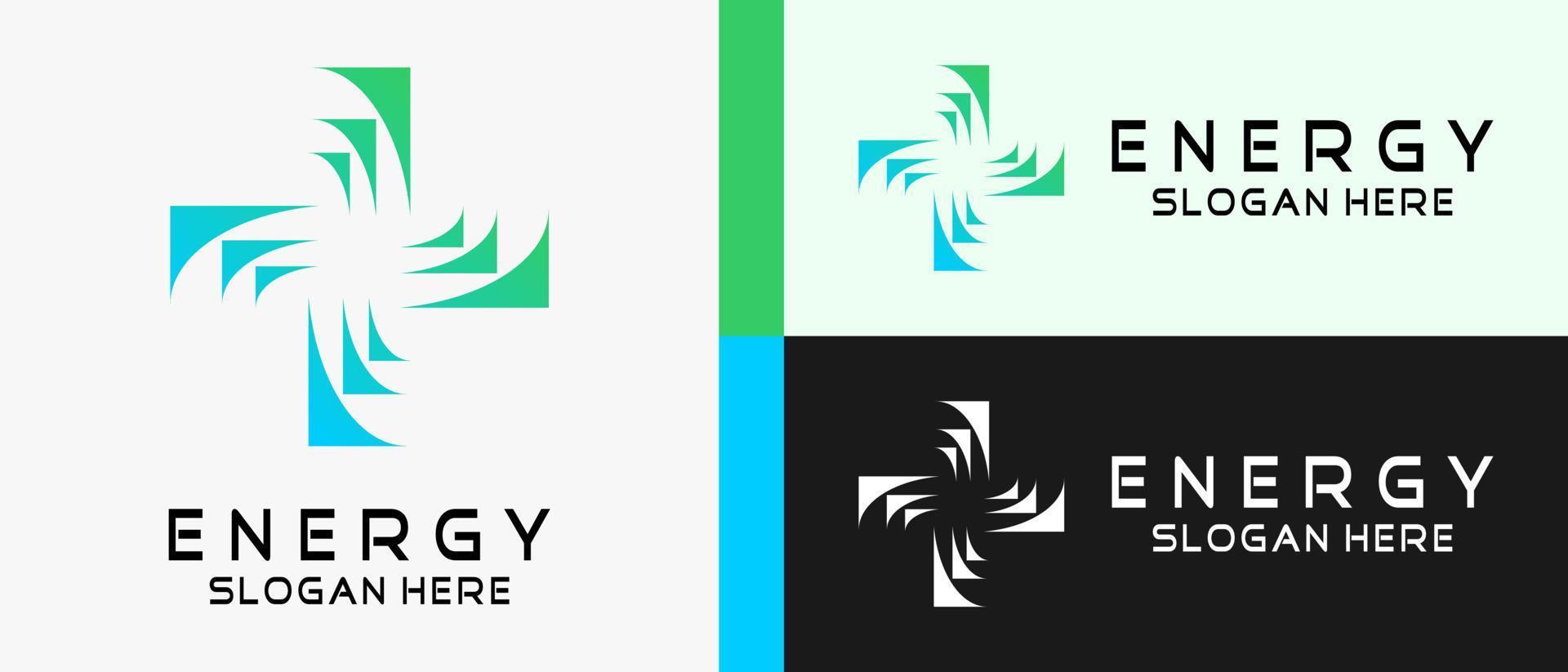 Energielogo-Designvorlage mit einem kreativen Konzept in Form eines Plus- oder Kreuzzeichens. Premium-Vektor-Logo-Illustration vektor