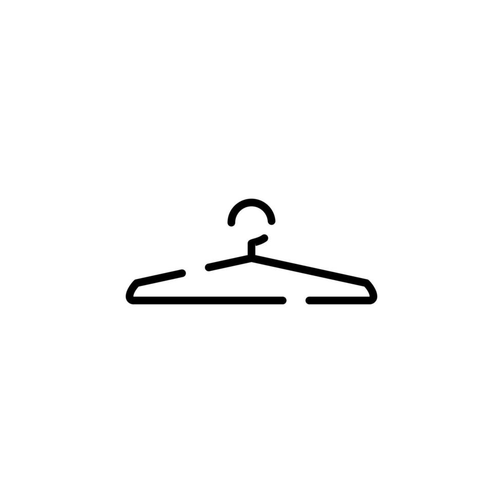 kläder galge prickad linje ikon vektor illustration logotyp mall. lämplig för många syften.