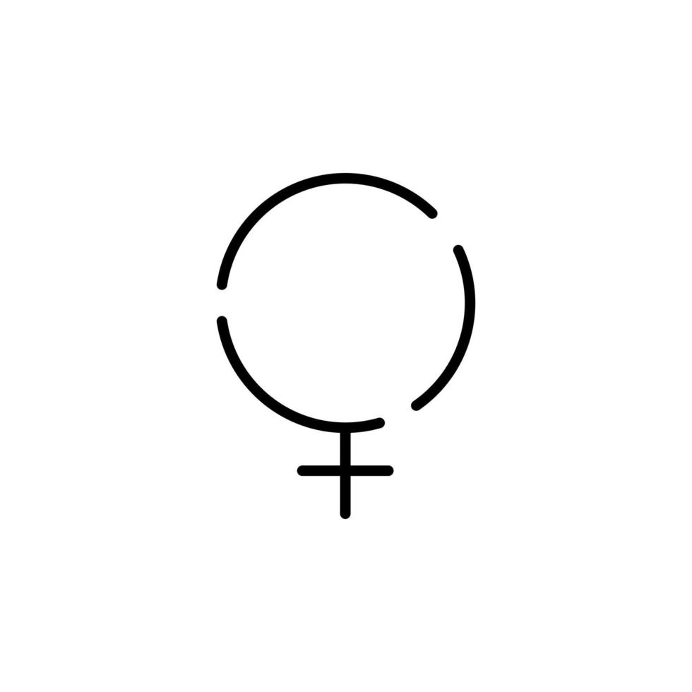 Geschlecht, Zeichen, männlich, weiblich, gerade gepunktete Linie Symbol Vektor Illustration Logo Vorlage. für viele Zwecke geeignet.