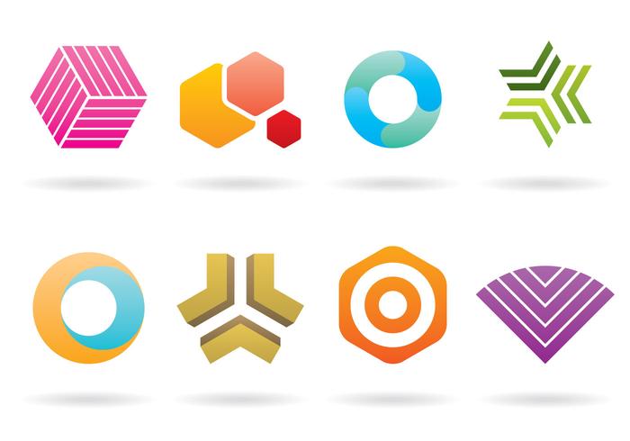Trendiga färgglada logotyper vektor