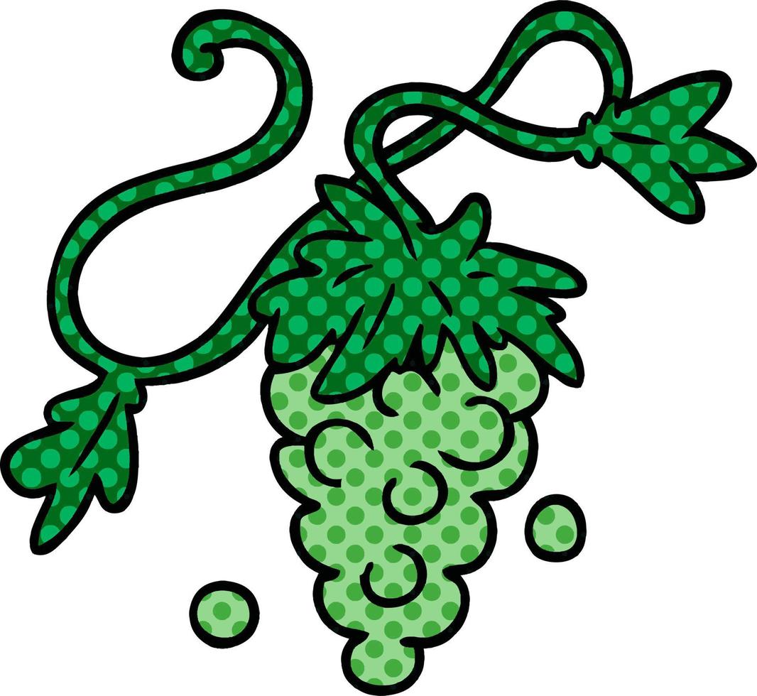 tecknad doodle av druvor på vinstockar vektor
