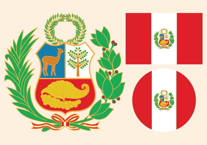 Peru-Flaggen-Vektoren vektor