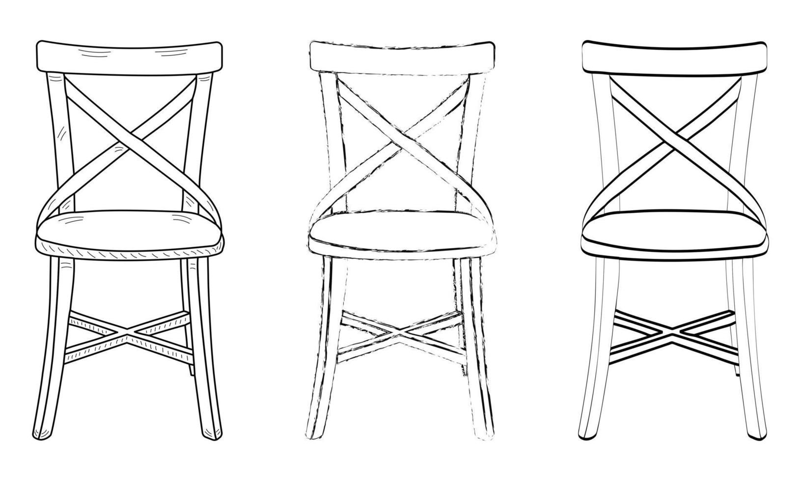 Umriss Silhouette Stuhl, Hocker, Hocker, Möbelstück, flacher Stil, Vektor isoliert weißer Hintergrund,