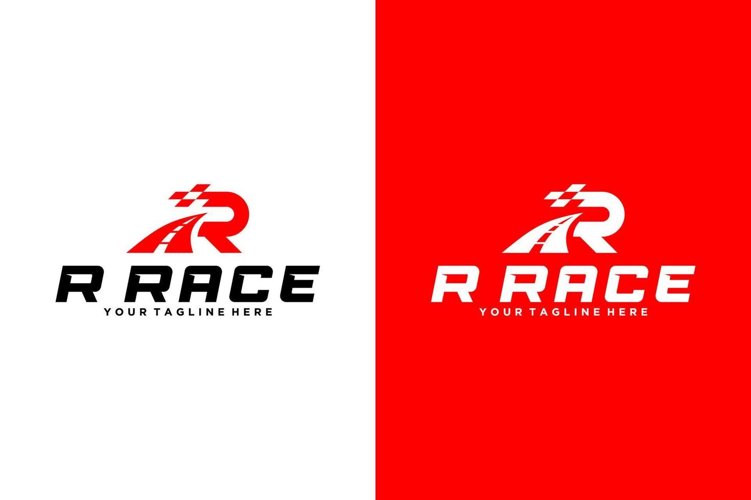 r och väg logotyp design inspiration, för tävlings och bil- vektor
