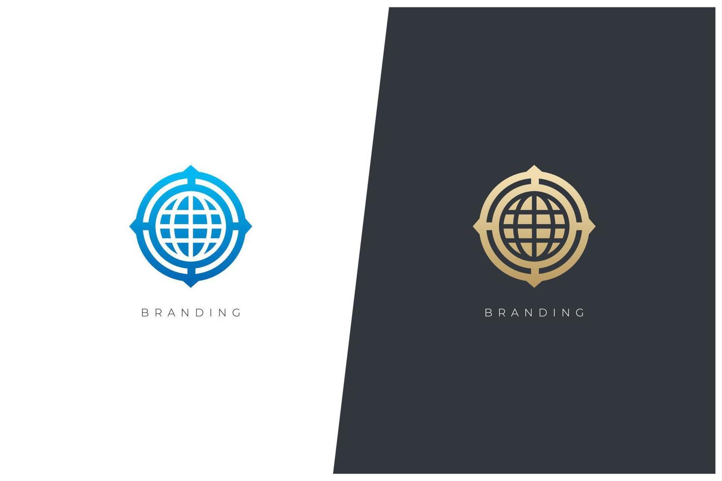 global handel marknadsföring handel nätverkande vektor logotyp begrepp