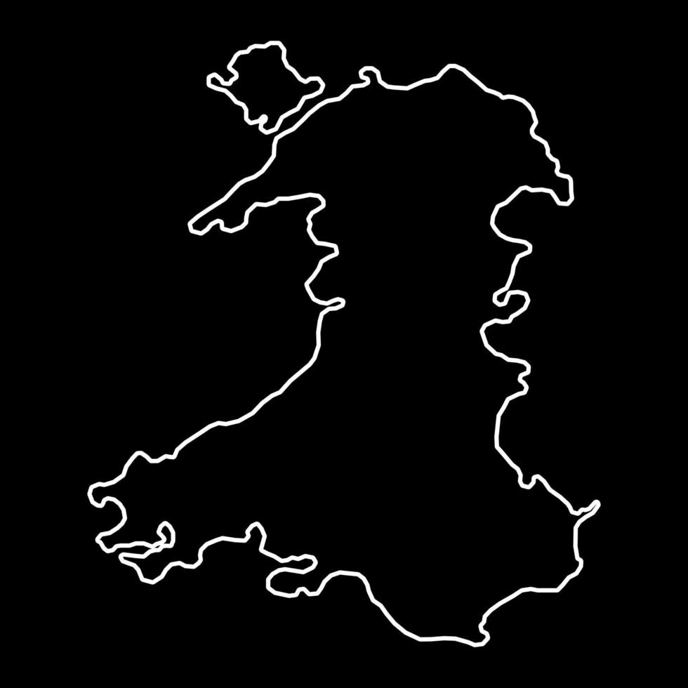 Karte der Region Wales, Großbritannien. Vektor-Illustration. vektor