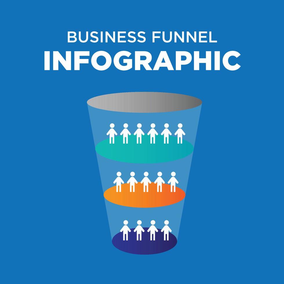 Business Funnel Infografiken Mann-Power-Konzept vektor