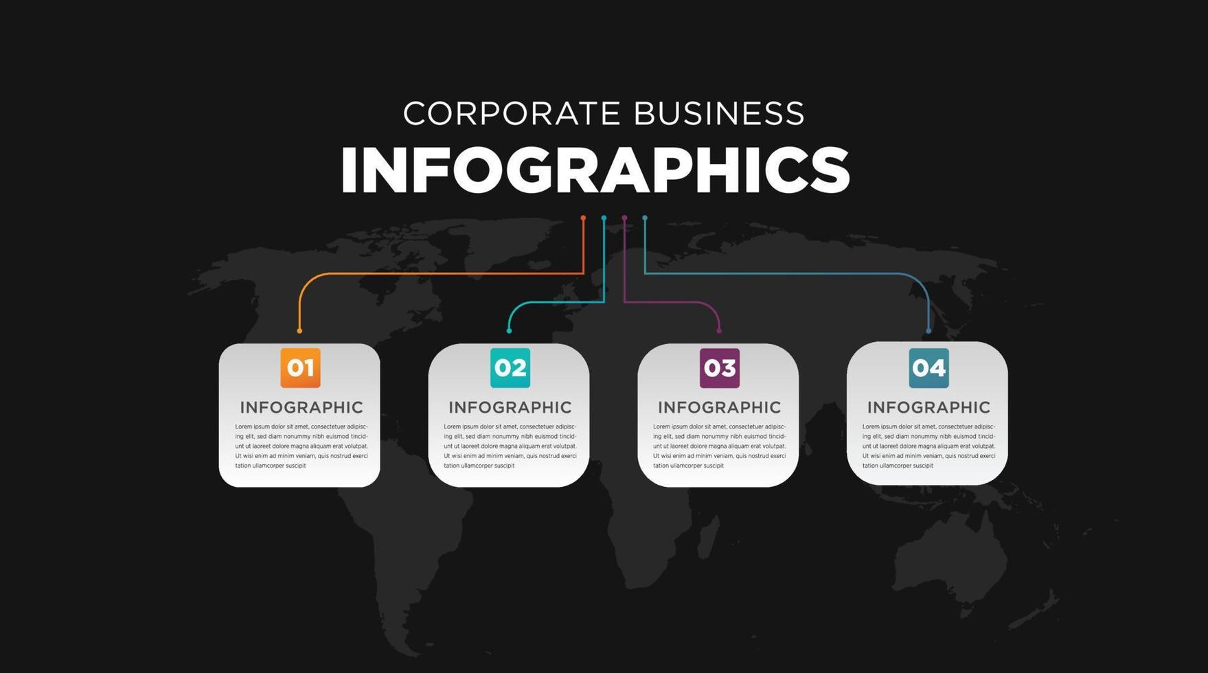 Corporate Business Infografiken Vorlagen vier Schritte vektor