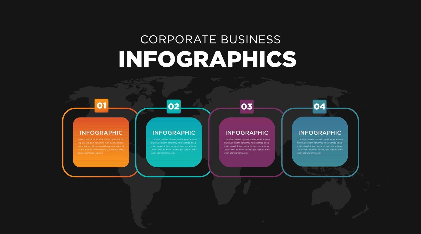 företags- företag infographics mallar fyra steg vektor