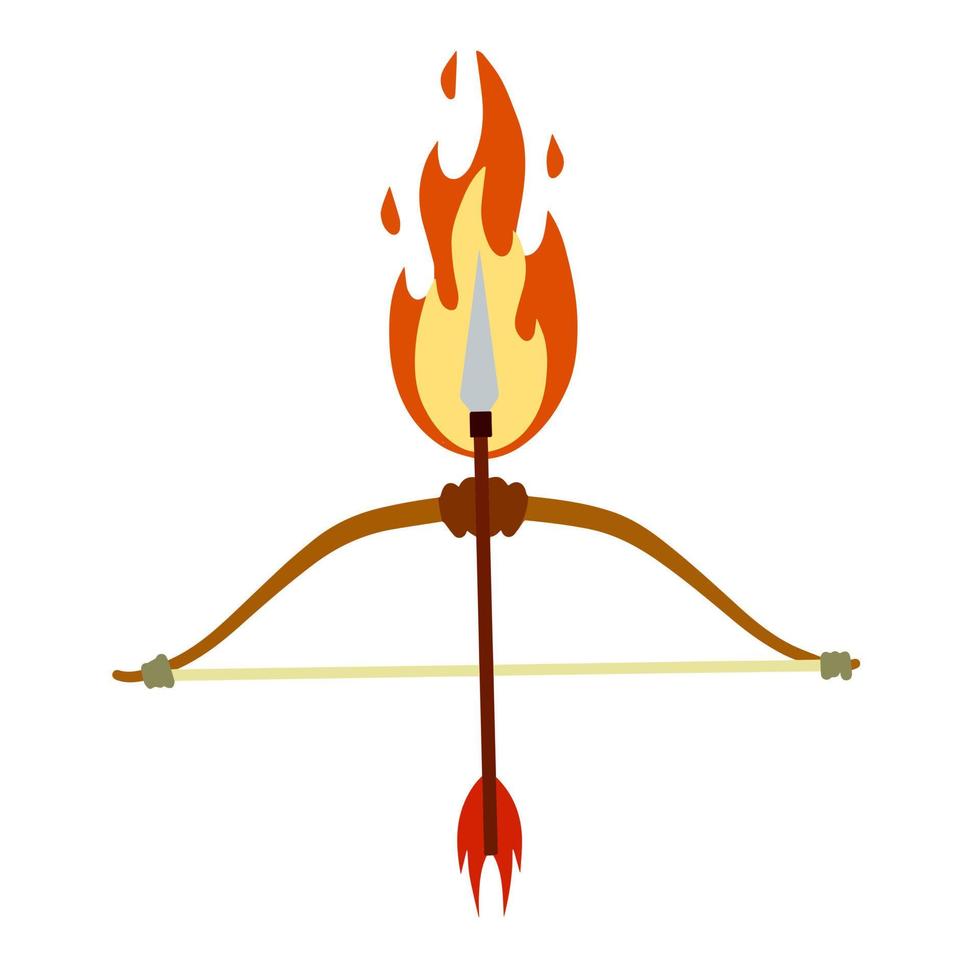 brennender Pfeil. Feuer und Flamme, Lord Rama Bogen. indisches fest navratri und vijayadashami feier. Fantasie magische Waffe vektor