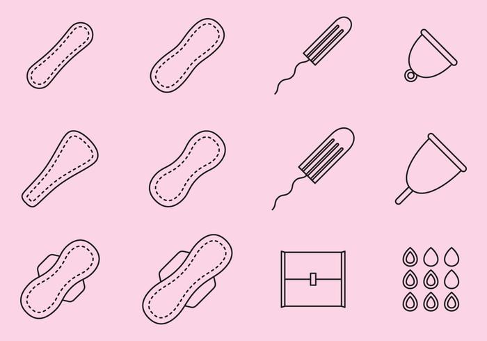 Pads und Tampons Icons vektor