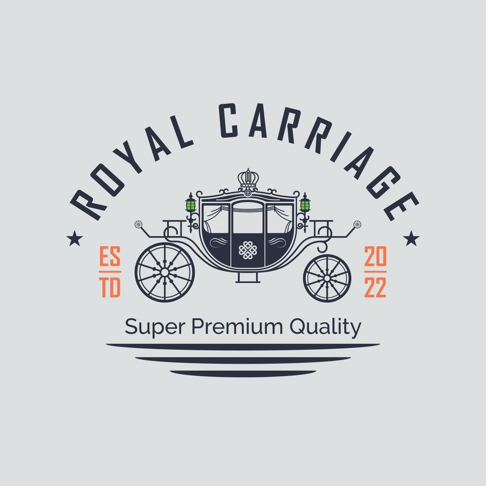 Royal Carriage Classic Waggon Logo Template Design für Marke oder Firma und andere vektor