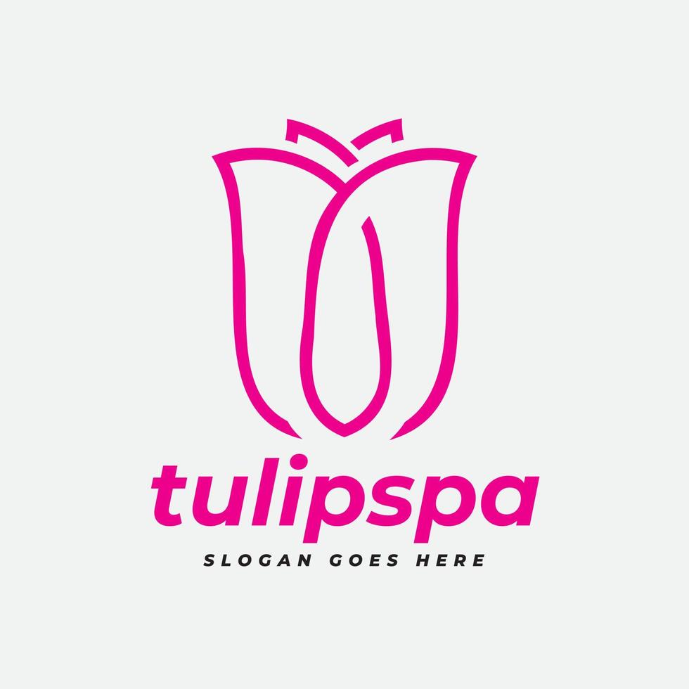 florales Tulpen-Spa-Schönheitspflege-Logo vektor