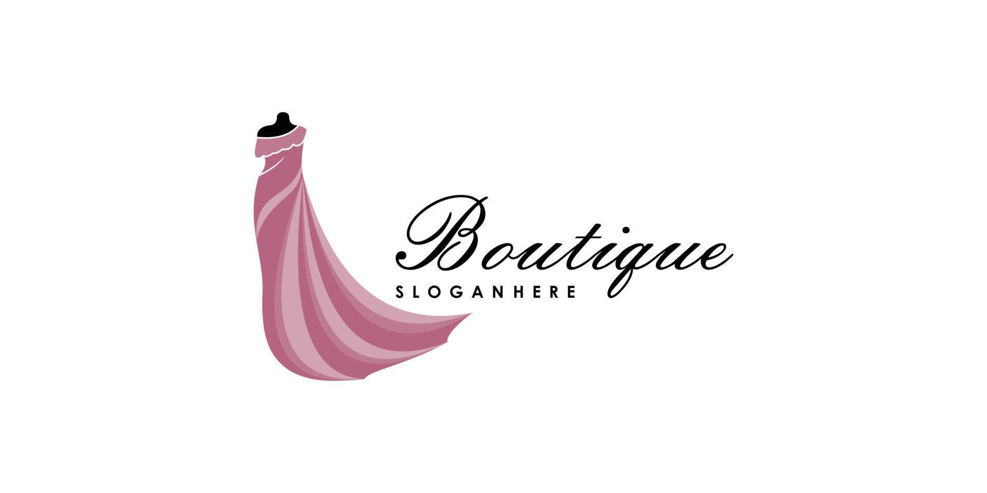 boutique logotyp design för designer med kreativ begrepp premie vektor