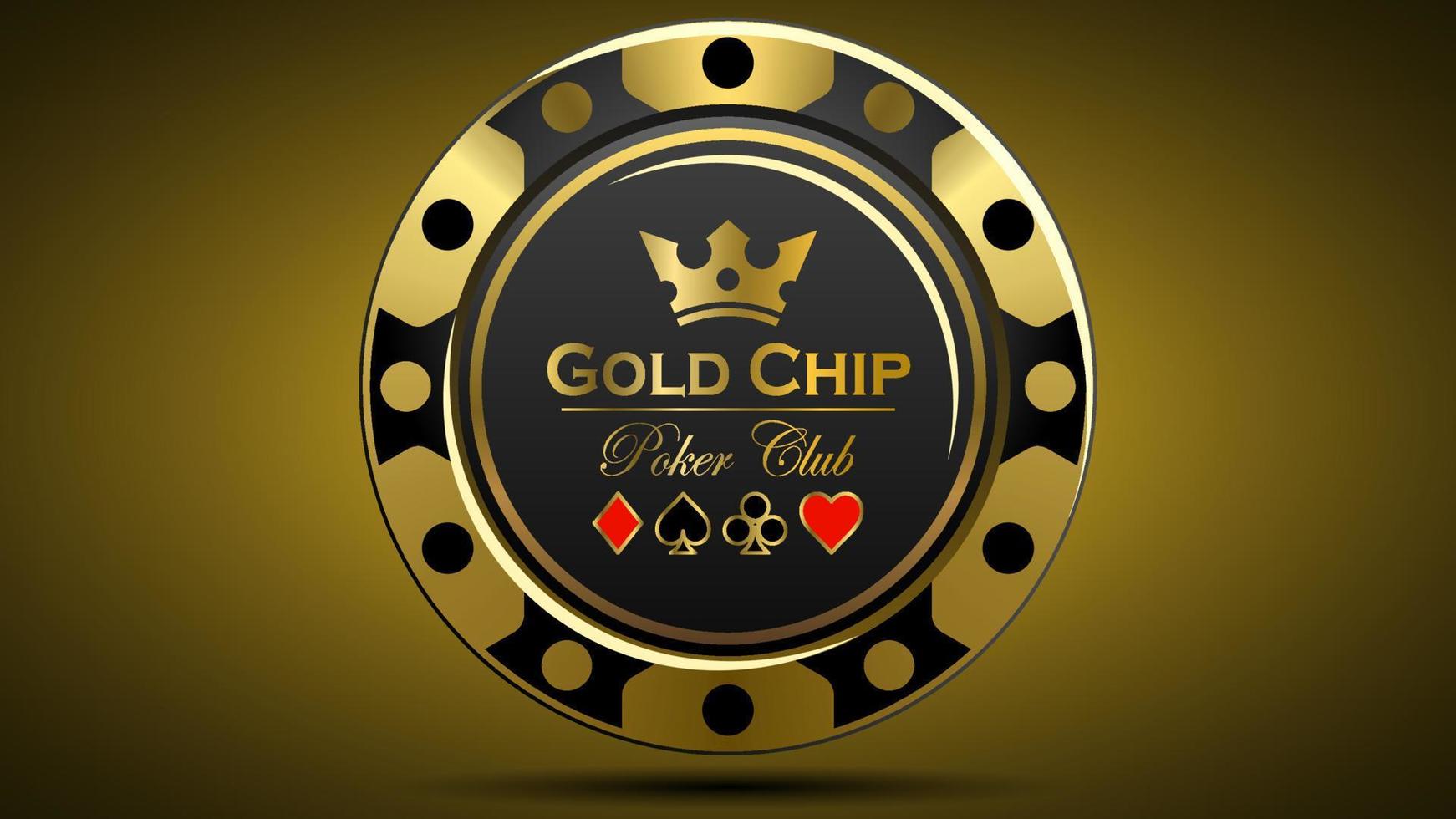 Gold und schwarzer Pokerchip für Casino vektor