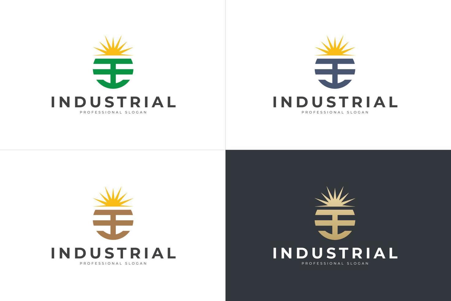 Tech-Industrie-Technologie-Vektor-Logo-Konzept vektor