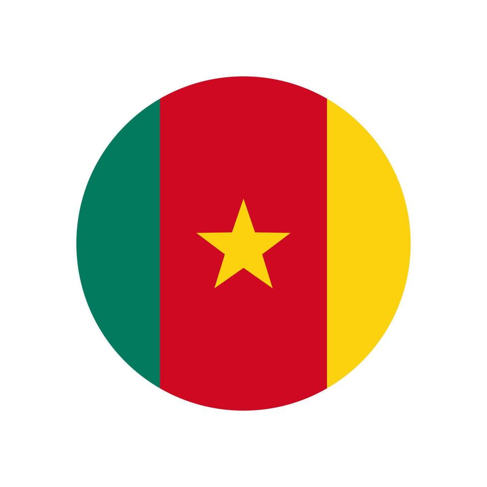 cameroon vektor flagga cirkel isolerat på vit bakgrund