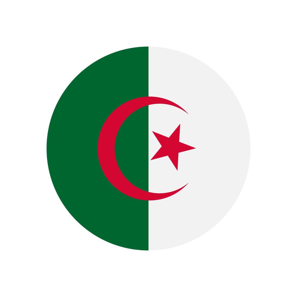 algeriet vektor flagga cirkel isolerat på vit bakgrund