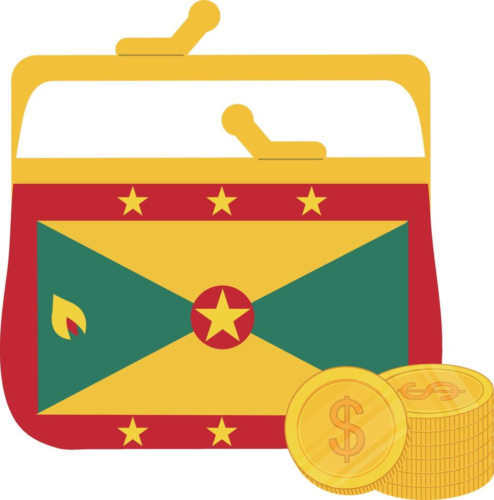 grenada flagga vektor hand ritad, öst karibiska vektor dollar hand dragen