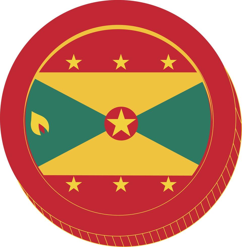 grenada flagga vektor hand ritad, öst karibiska vektor dollar hand dragen
