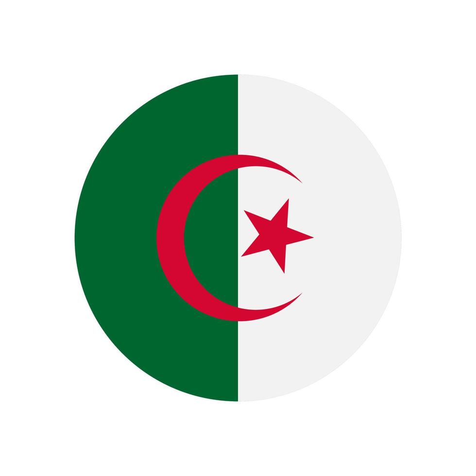 Algerien-Vektorflaggenkreis lokalisiert auf weißem Hintergrund vektor