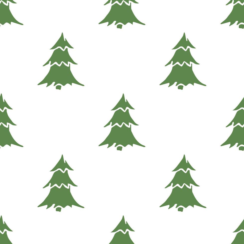 sömlös jul träd mönster. jul träd prydnad. klotter illustration med jul träd vektor
