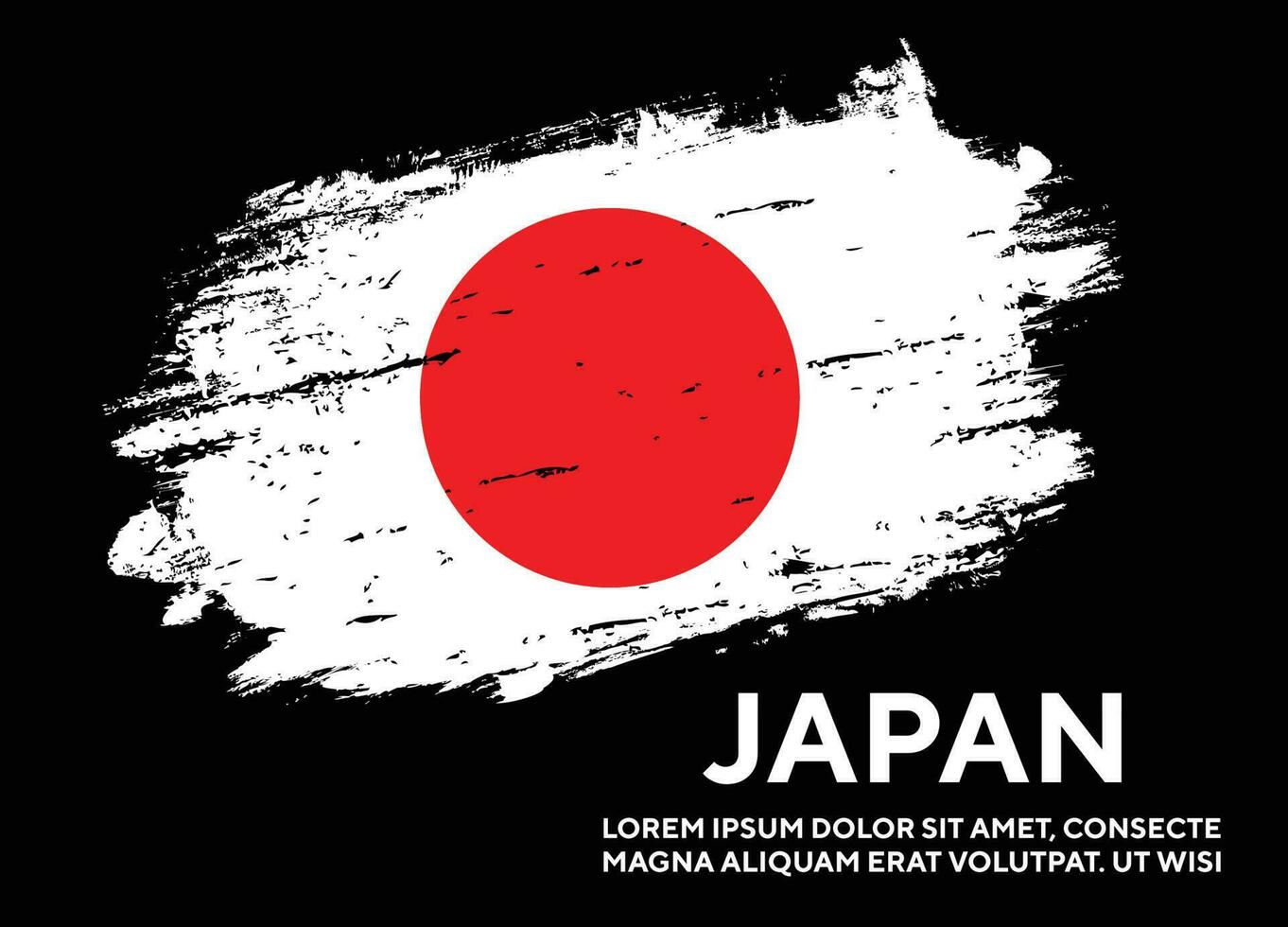 japansk grunge textur färgrik flagga design vektor