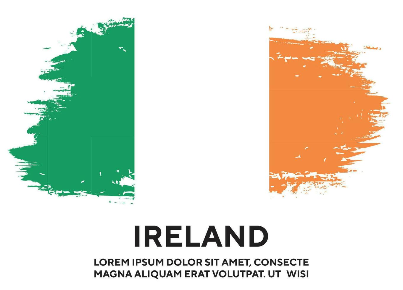 neuer Grunge-Textur-Irland-Flaggen-Design-Vektor vektor