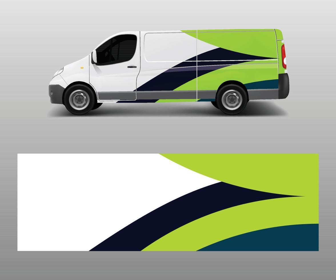 Grafische abstrakte Wellendesigns für Wrap-Fahrzeuge, Rennwagen, Branding-Autos. holen Sie LKW- und Frachtwagenautoverpackungs-Designvektor ab. vektor