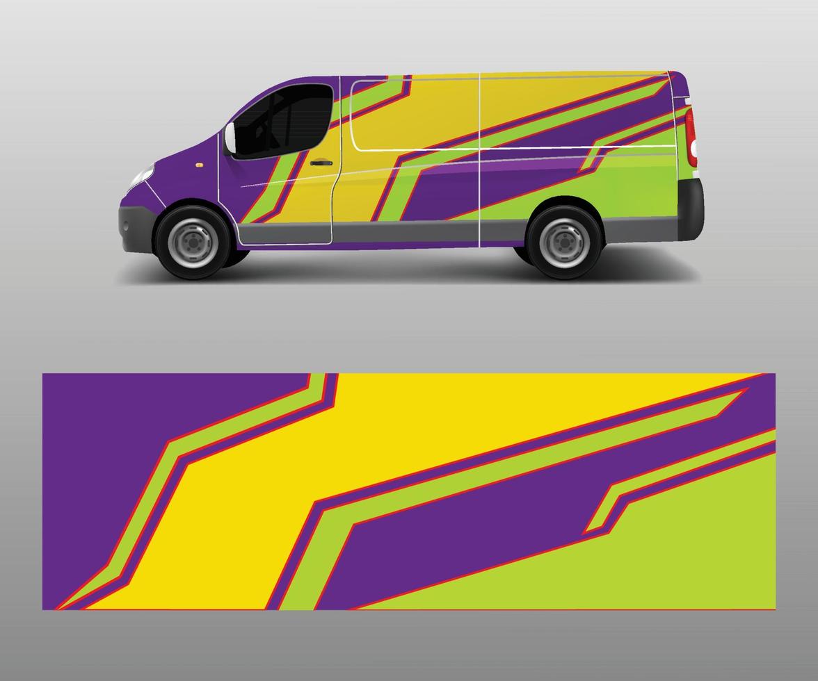 Grafische abstrakte Wellendesigns für Wrap-Fahrzeuge, Rennwagen, Branding-Autos. holen Sie LKW- und Frachtwagenautoverpackungs-Designvektor ab. vektor