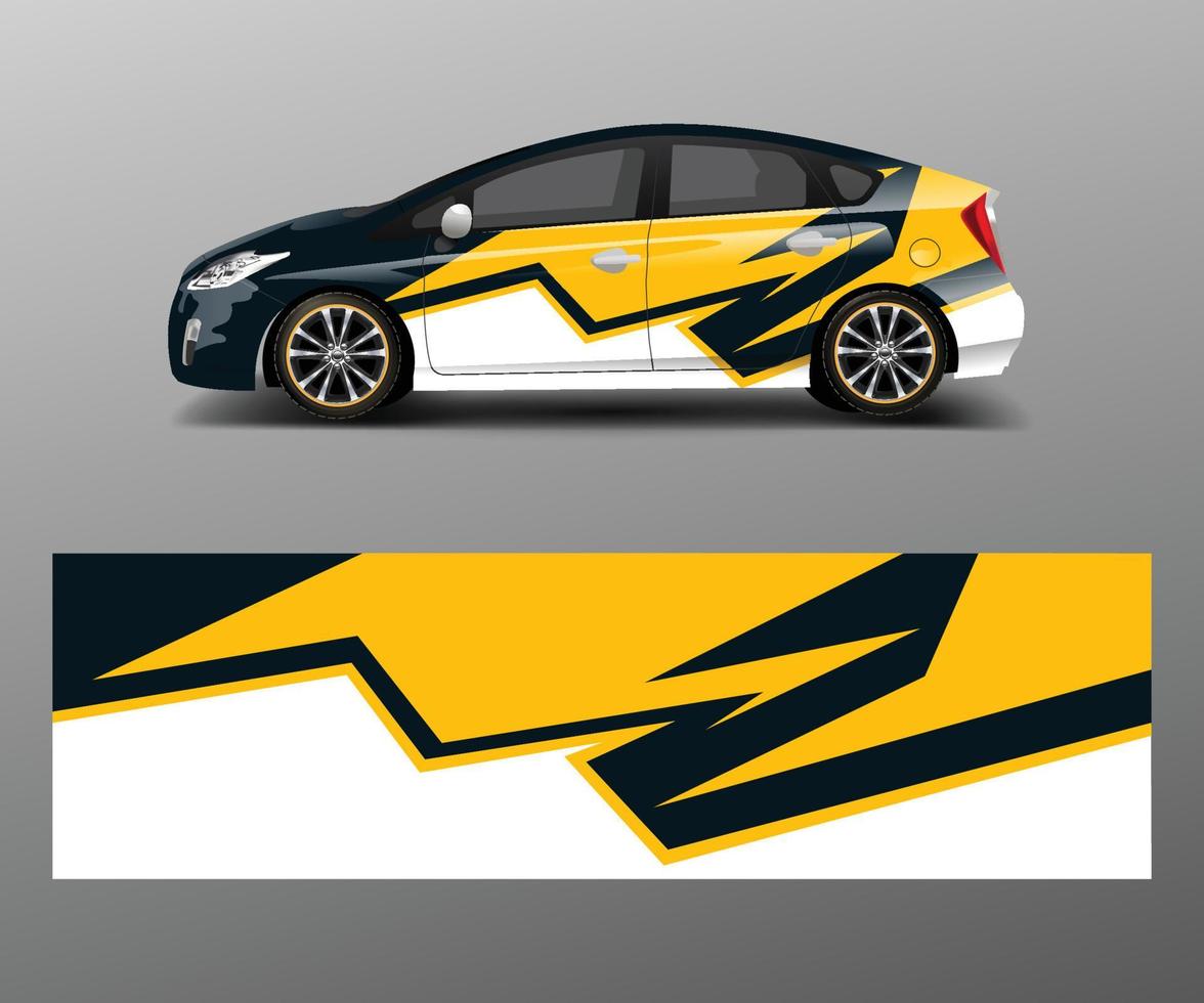 Rennwagenfolie mit abstrakten Streifenformen für Unternehmen. Sportwagen-Wrap-Vektor-Design-Vorlage Design-Vektor vektor